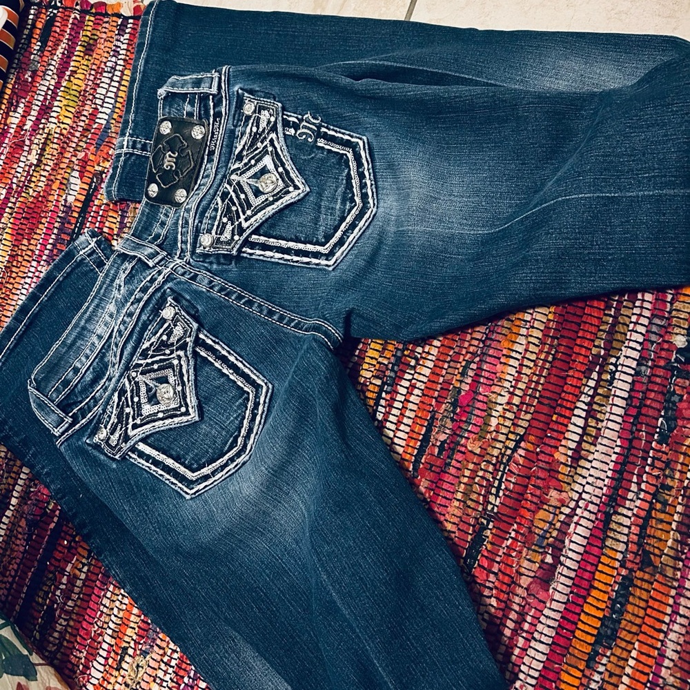 Miss Me Boot Cut Jeans with Embellished Pockets